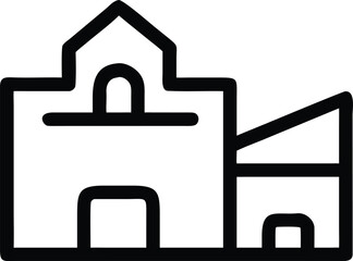 Obraz premium Minimalist house outline symbol representing real estate and residential properties