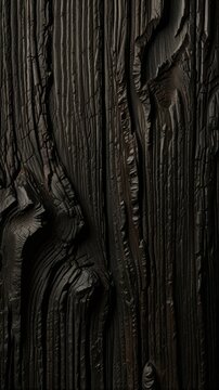 Ancient Black Bog Wood Texture With Deep Dark Preserved Grain Background