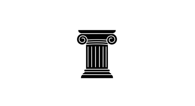 Black and white ancient Greek column.