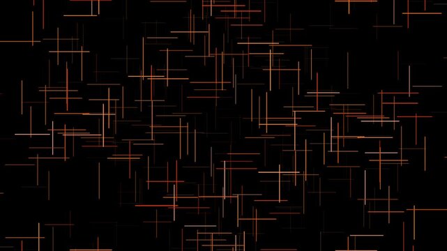  A minimalist animation of orange and red horizontal and vertical lines intersecting at right angles, mimicking a digital grid or a simplified urban traffic map.