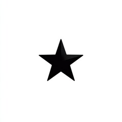 Obraz premium A black five-pointed star centered on a bright white background, simple and graphic