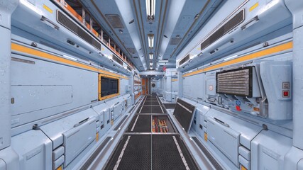 宇宙船通路　3DCGレンダリング © tsuneomp
