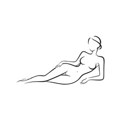 Line drawing art of women position