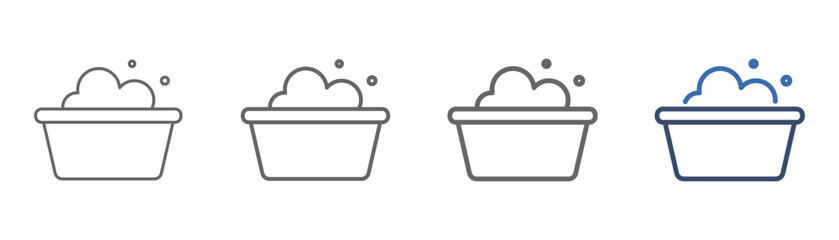  outline icon set laundry bucket with bucket and foam design © ernas icon