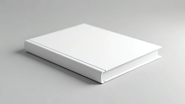 Hard cover book mock up isolated on soft gray background. 3D illustrating