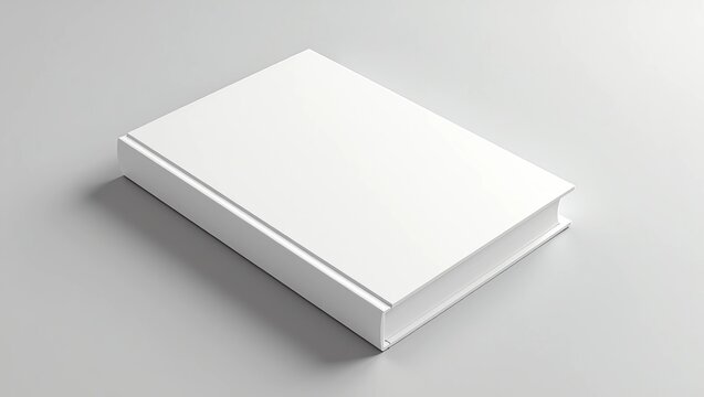 Hard cover book mock up isolated on soft gray background. 3D illustrating