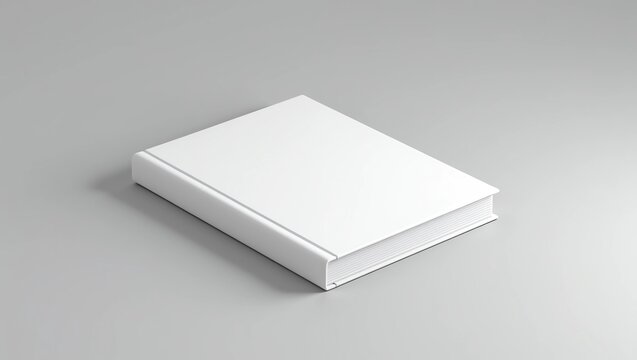 Hard cover book mock up isolated on soft gray background. 3D illustrating