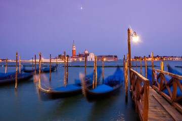 Gondolas and cathedral San Giorgio Maggiore © Stphane