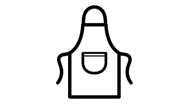 Simple Black Apron Icon Illustration Design.