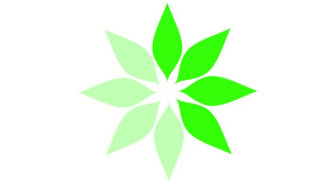 Green floral petal loading progress animation on white background. Eco-friendly organic leaf circle buffering icon for nature and sustainability concepts.