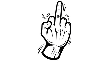 Fototapeta premium Hand Gesture Middle Finger Offensive Symbol, Vector Art