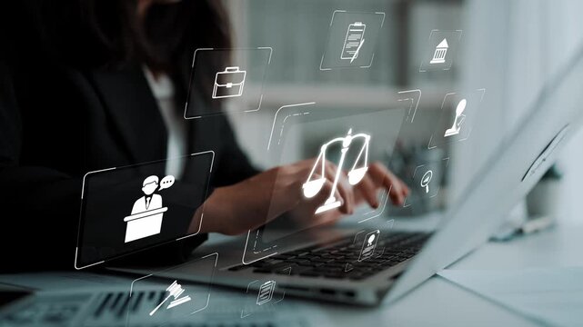 Legal compliance and governance concept showing justice scale, courthouse, contract, policy, agreement, rule, and protection of rights in legal or business environment Marrow