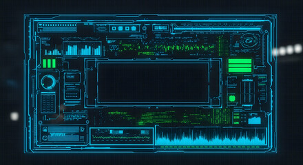Fototapeta premium Futuristic HUD Interface with Neon Lights