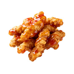 [Transparent Background PNG]Crispy fried pork strips with sweet and sour sauce