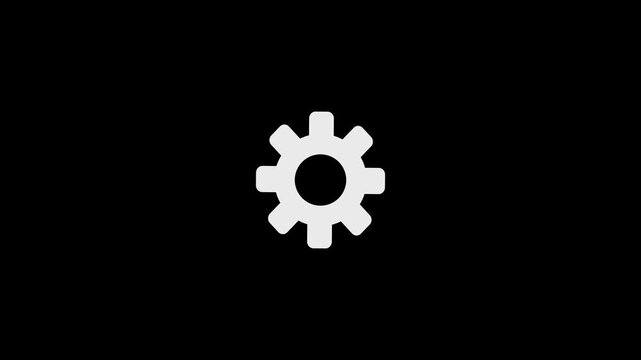 White gear on black background settings symbol cogwheel mechanism technology gear cogwheel