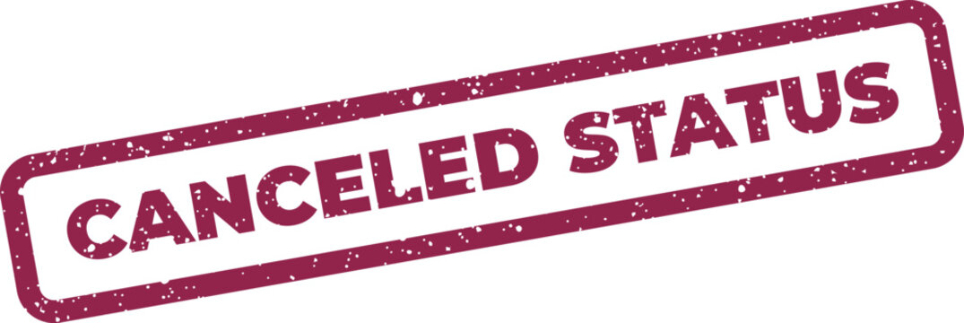 Grunge textured rectangular stamp mark showing canceled status for project updates or task management