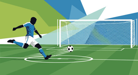 Soccer Player Kicking Ball towards Goal 15.