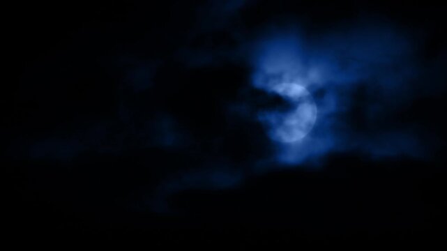Dark Clouds Quickly Passing Over The Moon
