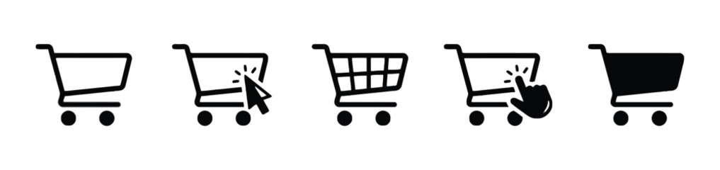 Shopping cart icons for online shopping and e-commerce © MuslimaHijabimodes