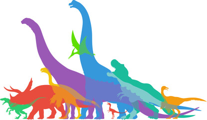 Color vector illustration with dinosaurs © Save Jungle