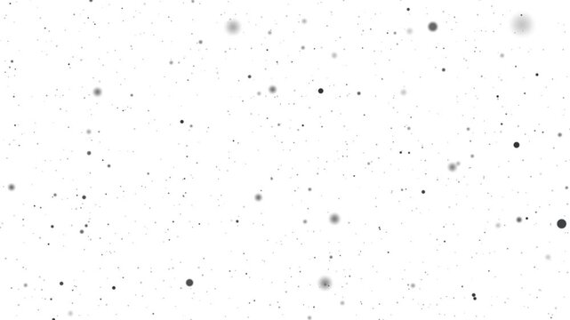 Falling black particles on white background for overlay or luma matte effects