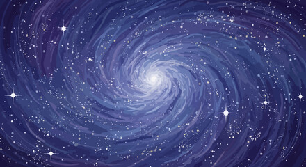 Spiral Galaxy with Stars and Cosmic Dust. © Djiwa