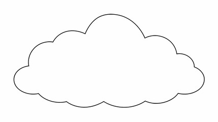 Obraz premium Simple Outline Cloud Graphic Element for Design Projects.