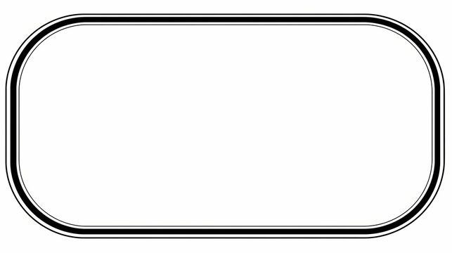 Simple Rounded Rectangle Frame with Double Black Border.