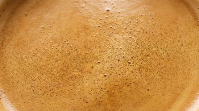 Detailed macro texture of coffee foam crema, fine bubbles structure.