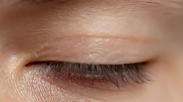 Closeup Human Eye with Brown Iris.