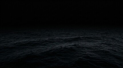Dark Dramatic Ocean Surface at Night, Mystical Atmosphere 