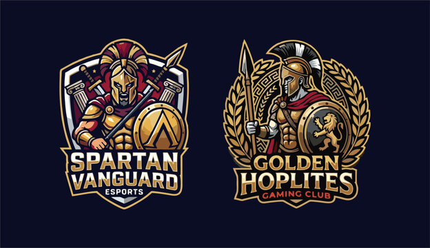 gladiator spartan mascot, esport logo