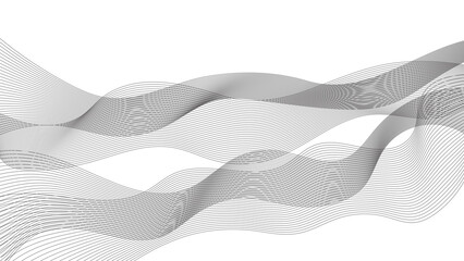 Fototapeta premium Thin grey wavy lines background