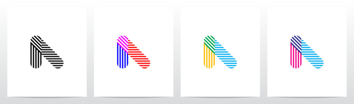 Horizontal Vertical Diagonal Lines Letter Initial Logo Design A