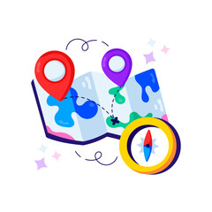 Fototapeta premium Editable design illustration of map