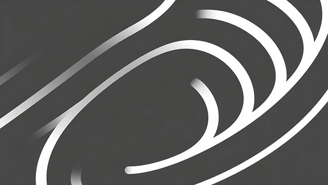 disequilibrium. White arc patterns showing rotational motion trajectory on minimalist background. STEM education sheets, lab safety posters, designed for biotech research communications.