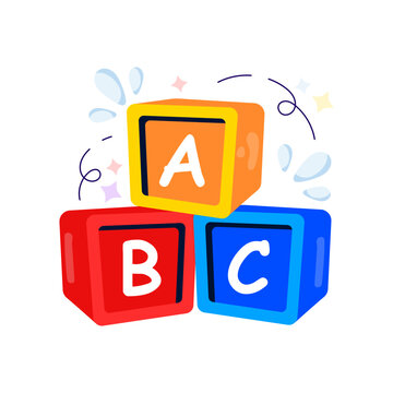        Editable design vector of abc blocks 