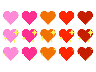 キラキラハートアイコンセット