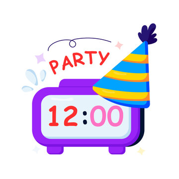 A unique design illustration of party timer
