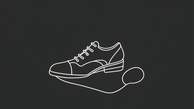 Minimalist white line drawing of a sneaker with shoelace