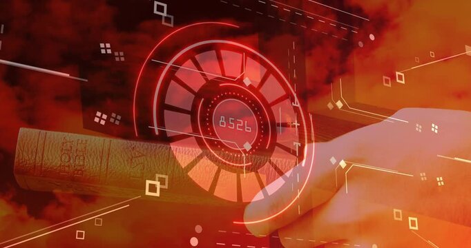 Playhead hitting frame seven, central HUD showing 4-digit readout in frames 7-10 for number ID