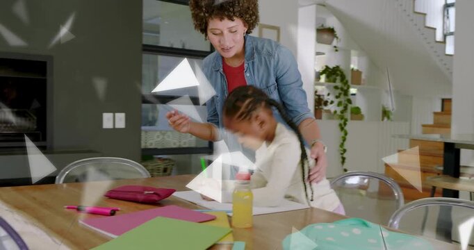 Child resting on notebook tutor entering guiding hand child picking green pencil writing homework