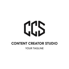 Obraz premium Content Creator Studio Modern Monogram Logo.