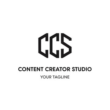 Content Creator Studio Modern Monogram Logo.