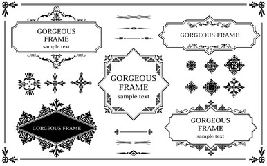 ロイヤルな装飾フレーム素材セット