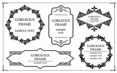 ゴージャスヴィンテージな装飾フレーム素材セット
