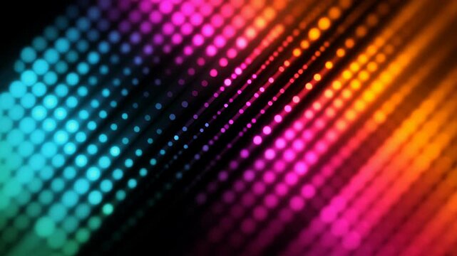 Animation diagonal line visual dynamic upward black background vibrant abstract gradient art colourful moving dots and streaks creating energetic sleek composition suggesting motion light forming