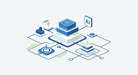 Fototapeta premium Artificial Intelligence Circuit Board System.