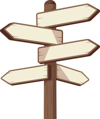 Wooden direction blank signpost vector on white background. © Rokaiya