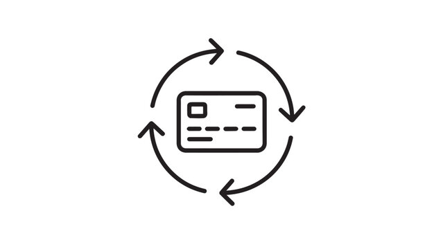 Credit card cycle icon for recurring payments.